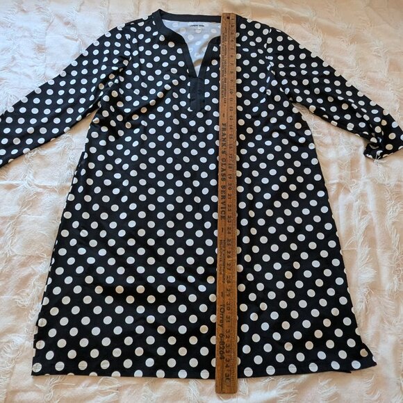 Lands' End Quick Dry Swim Cover-up Dress Black with White Polka Dots L Large - Picture 13 of 13